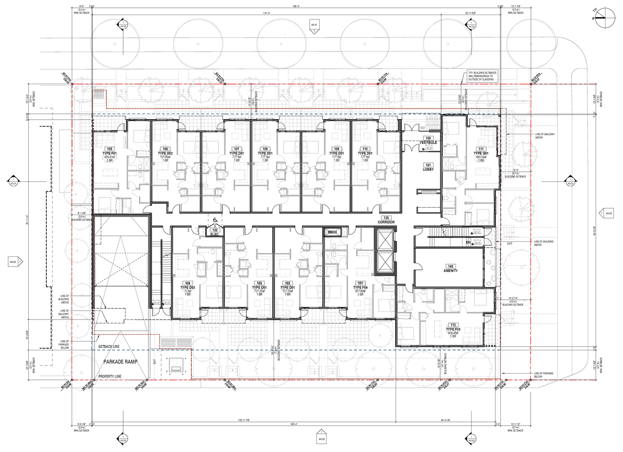 Construction site plan for project from page 17 of the file 'Application booklet'