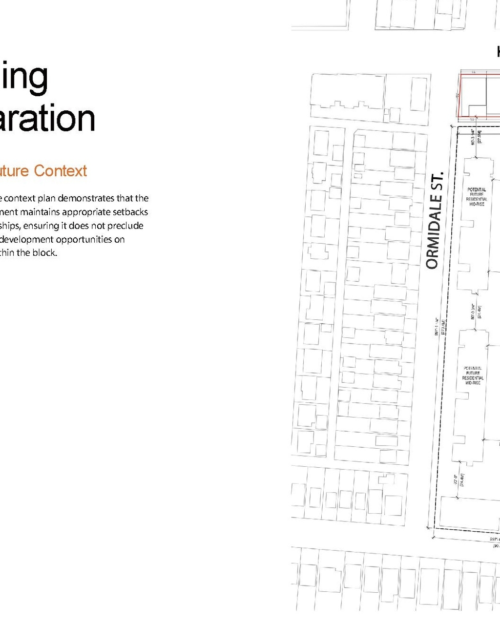 Construction site plan for project from page 31 of the file 'Application booklet'