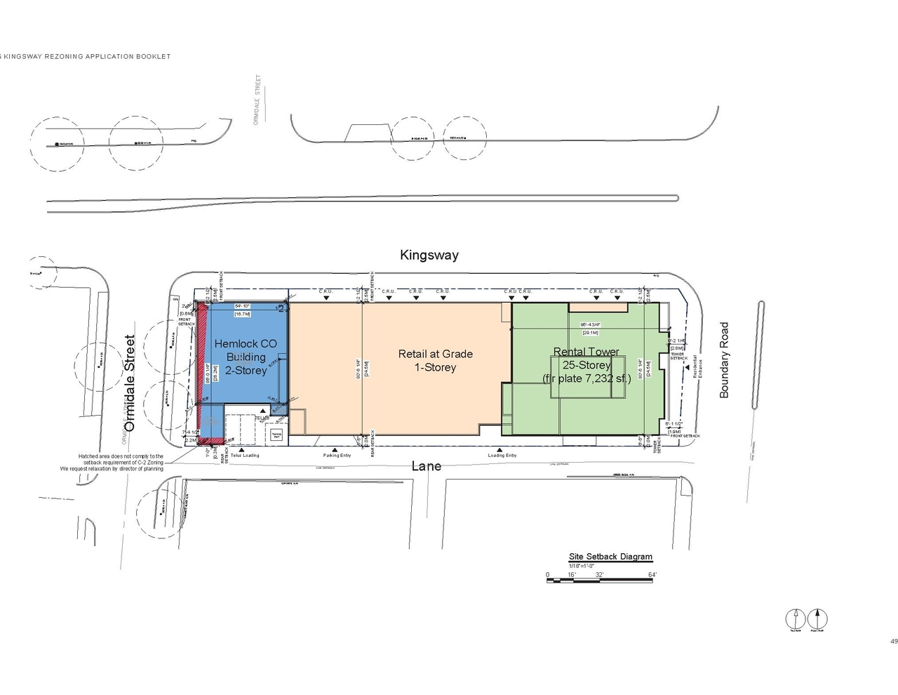 Construction site plan for project from page 49 of the file 'Application booklet'