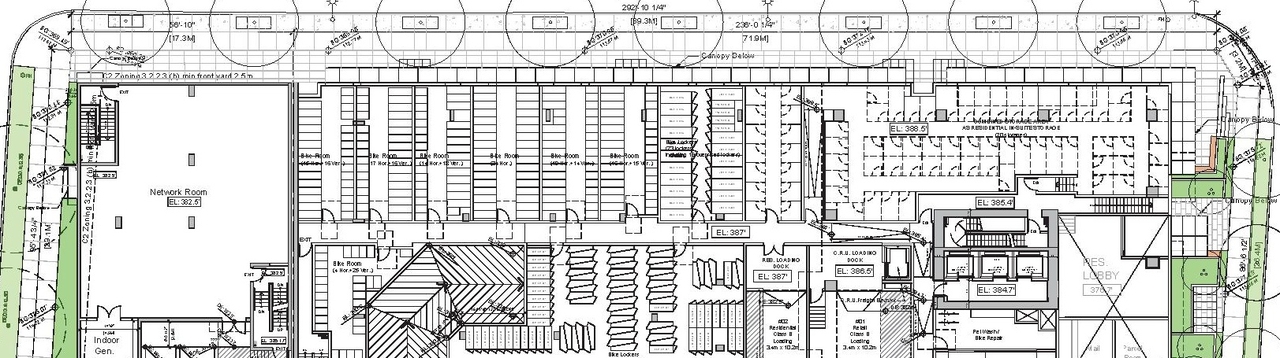 Construction site plan for project from page 58 of the file 'Application booklet'
