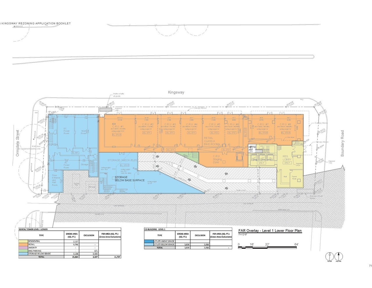 Construction site plan for project from page 71 of the file 'Application booklet'