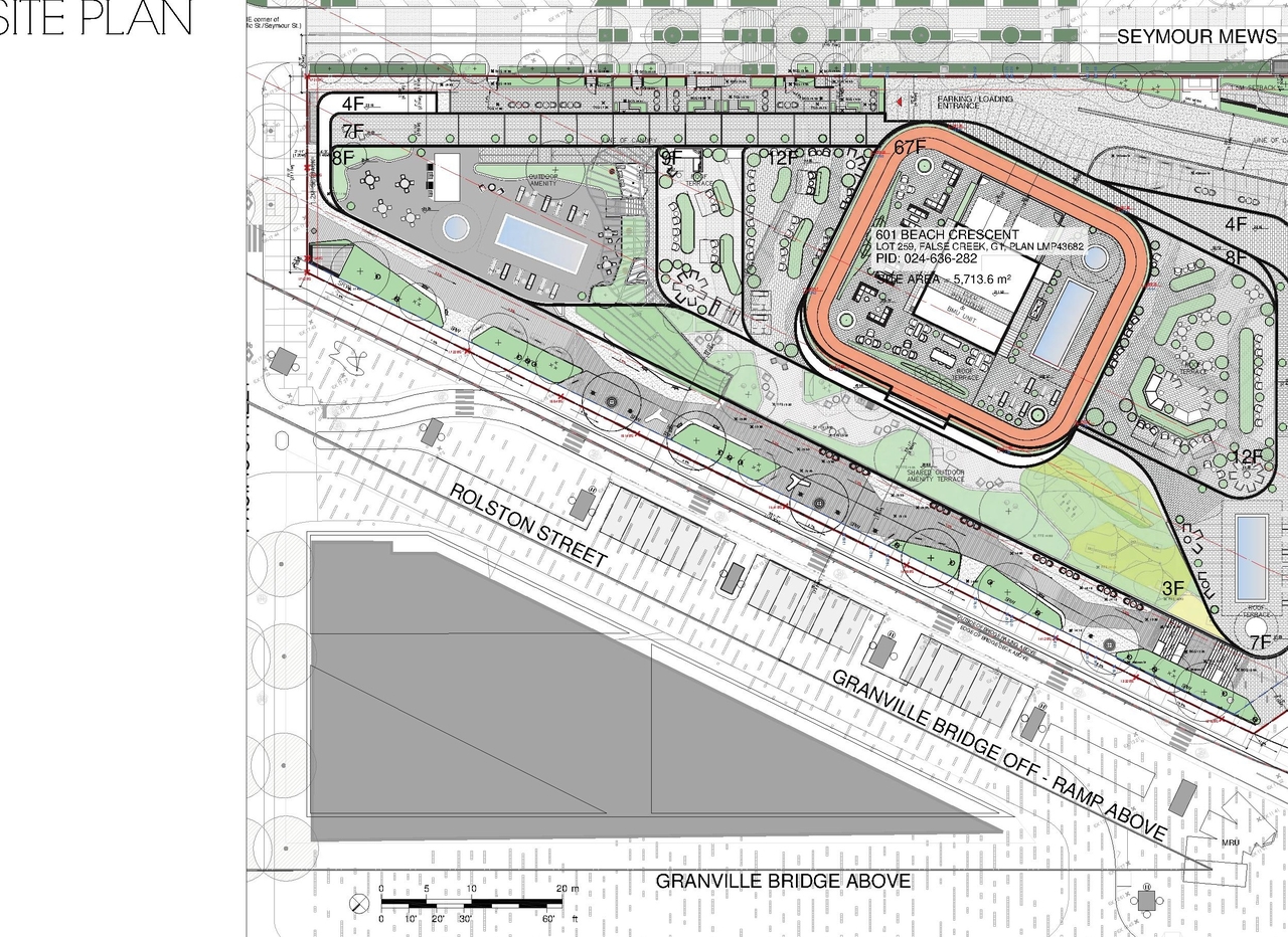 Construction site plan for project from page 28 of the file 'Application booklet'