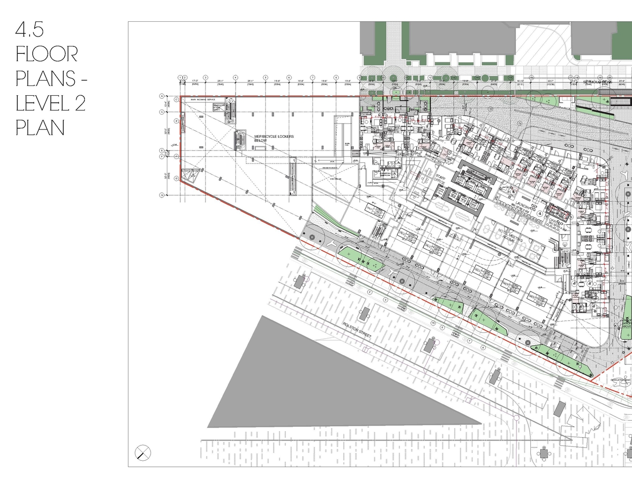 Construction site plan for project from page 40 of the file 'Application booklet'