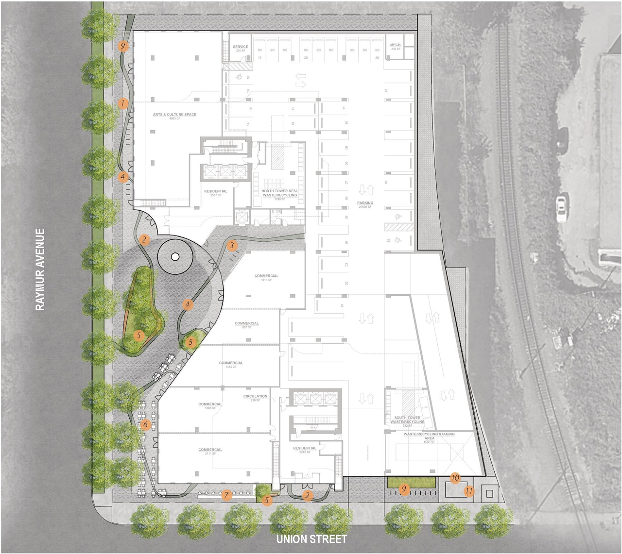Construction site plan for project from page 62 of the file 'Application booklet'