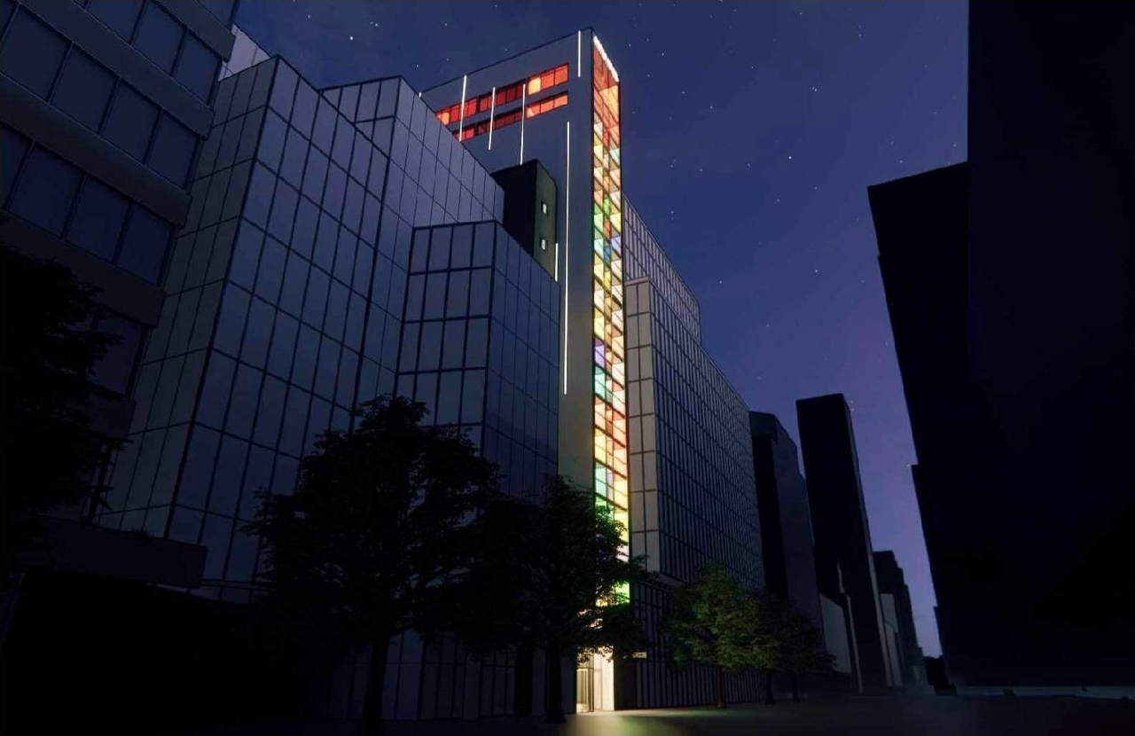 Rendering of building from page 218 of the file 'Application booklet'
