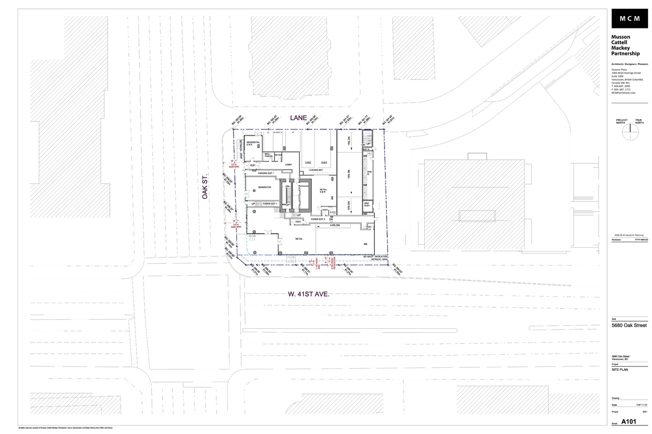 Construction site plan for project from page 30 of the file 'Application booklet'