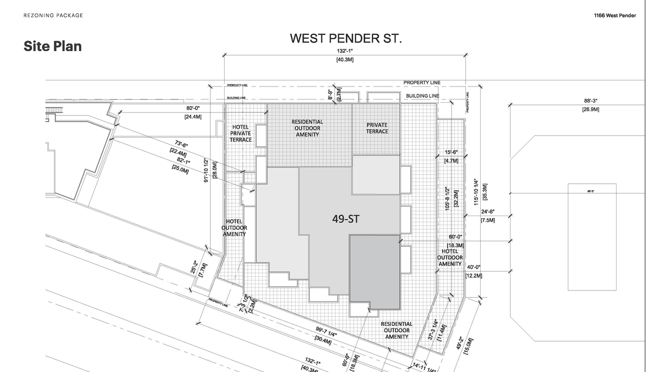 Construction site plan for project from page 66 of the file 'Application booklet'