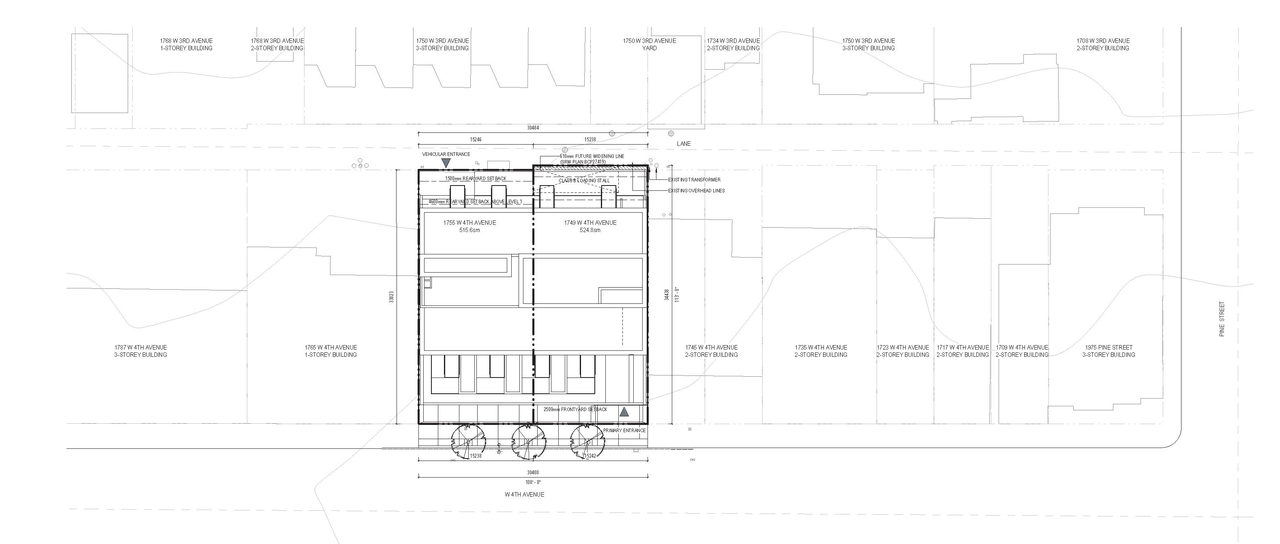 Construction site plan for project from page 56 of the file 'Application booklet'