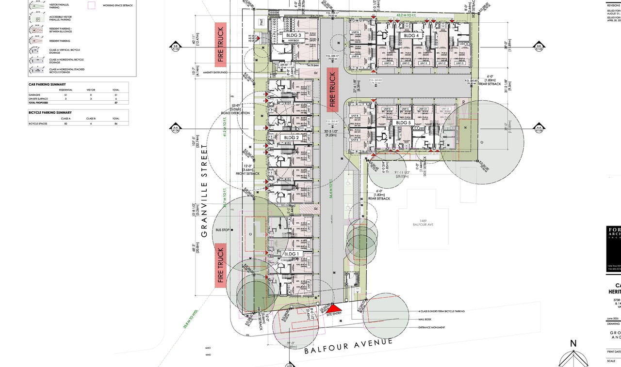 Construction site plan for project from page 66 of the file 'Application booklet'