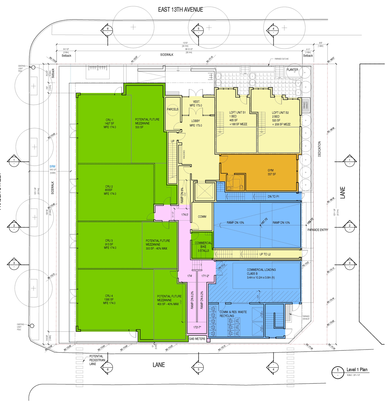 Construction site plan for project from page 47 of the file 'Application booklet'