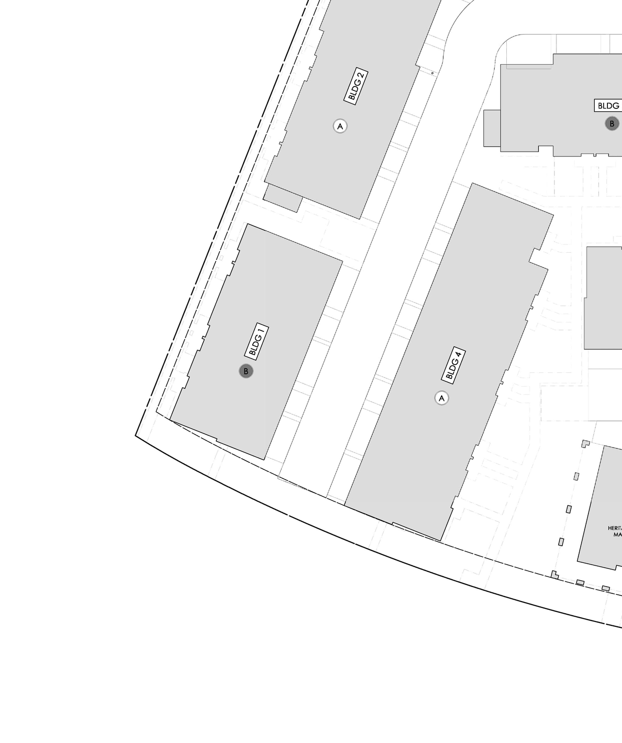 Construction site plan for project from page 71 of the file 'Application booklet'