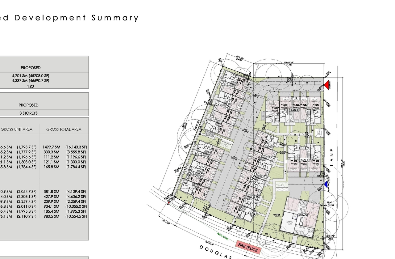 Construction site plan for project from page 8 of the file 'Application booklet'